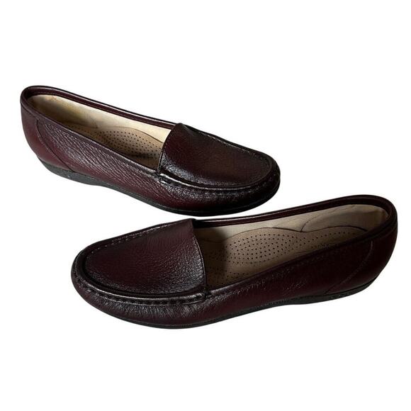 SAS Size 6.5 Vintage Red Wine Simplify Leather Slip On Loafer Tripad Comfort - Picture 1 of 9